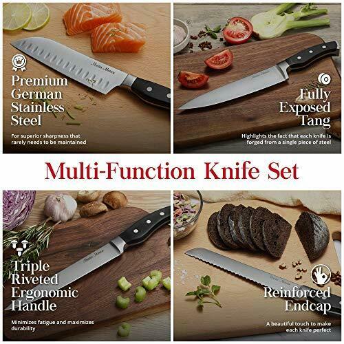 19-Piece Premium Kitchen Knife Set, Master Maison German Stainless Steel Cutlery - Fresh Stock Dated January 2026