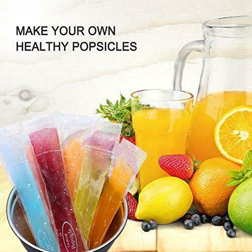 Tagvo 60 Pack Ice Popsicle Bags, BPA Free Ice Pop Pouches Maker with Ziplock - Fresh Stock Dated February 2026
