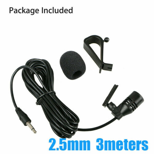 Microphone 2.5mm For Car Audio Stereo GPS DVD Bluetooth Enabled External Mic US - Fresh Stock Dated December 2025