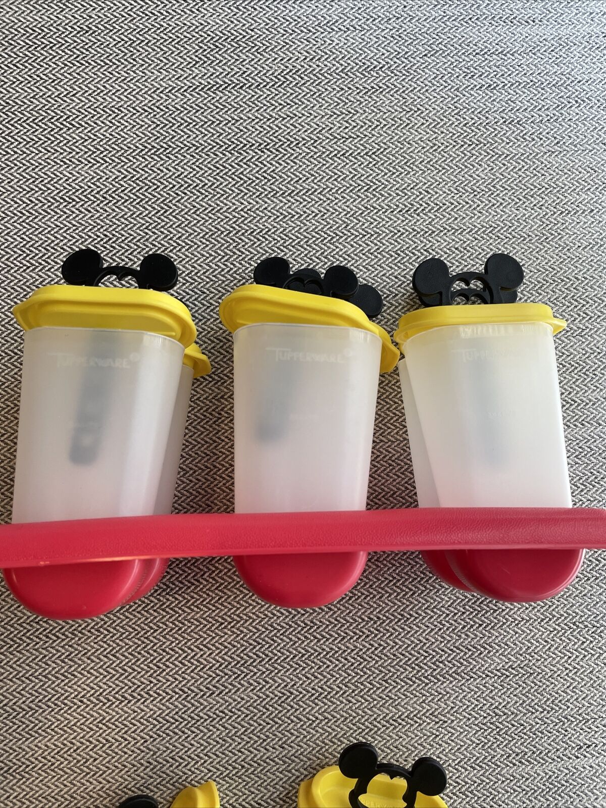 Tupperware Mickey Mouse Ice Tups: Freezer Pops Popsicle Mold EUC Two Extra Piece - Fresh Stock Dated February 2026