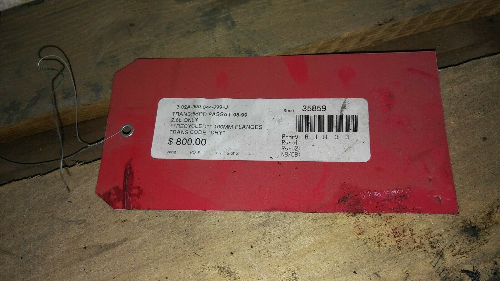 VW Passat 5 Speed Manual Transmission V6 2.8l Only 02A300044 DHY - Fresh Stock Dated December 2025