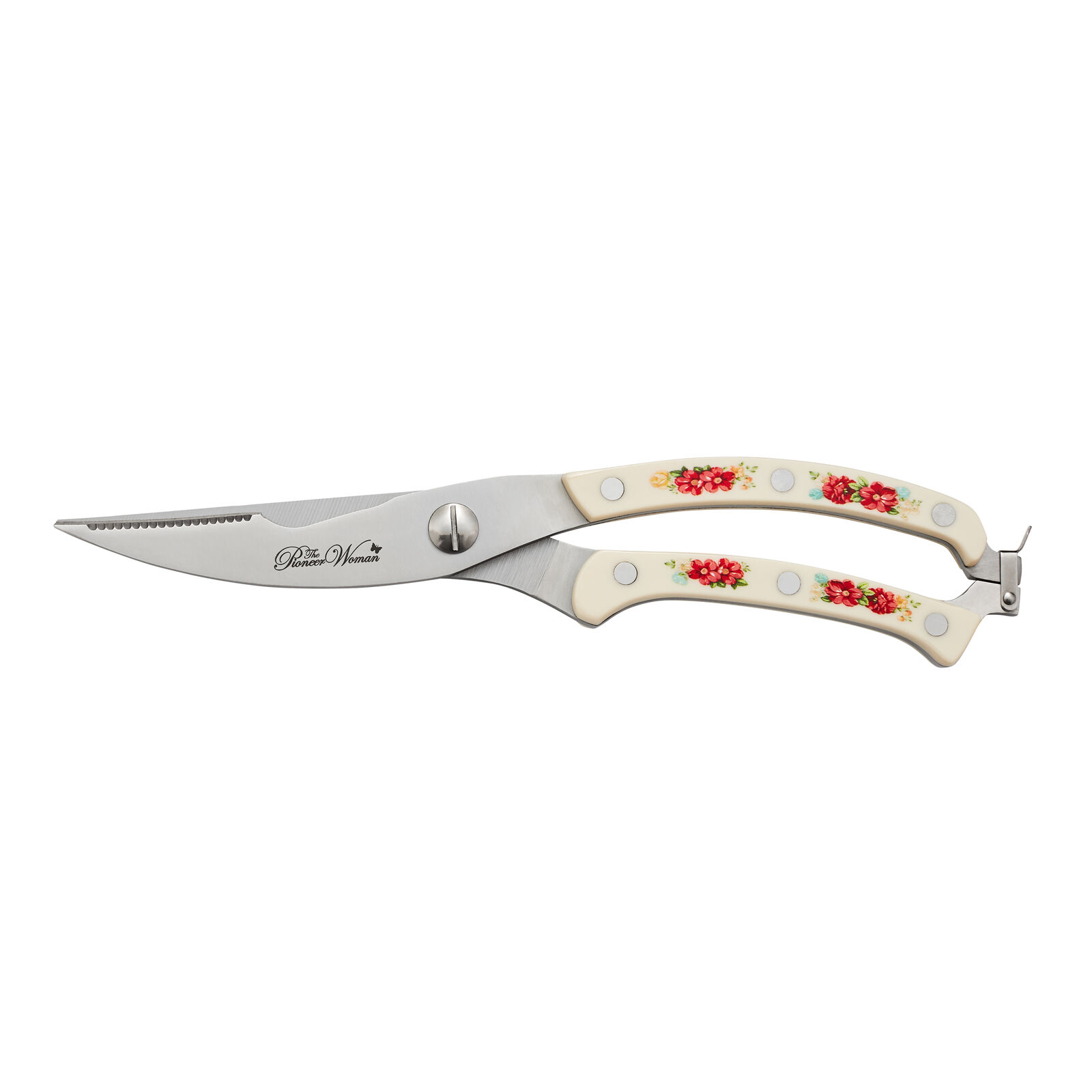 Pioneer Woman Vintage Floral 14-Piece Cutlery Kitchen Set Wood Block Home Dining - Fresh Stock Dated January 2026