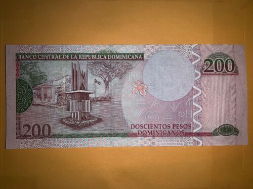 Dominican Republic Banknote 200 Pesos 2013 UNC Uncirculated Money Bill - Fresh Stock Dated December 2025