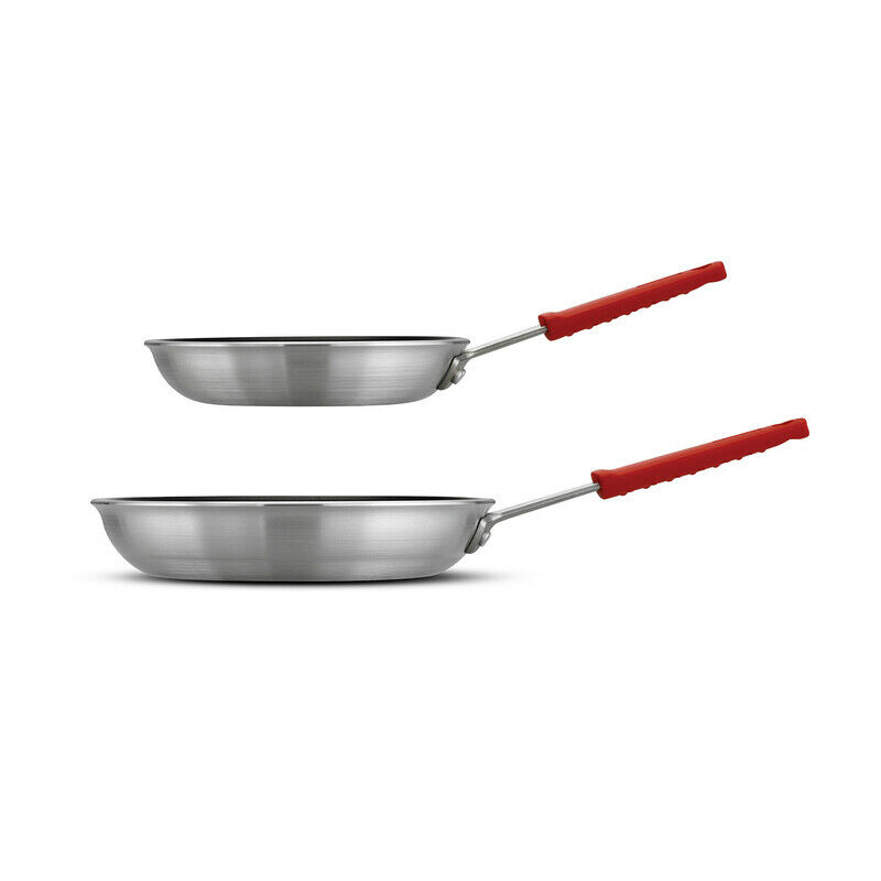 Tramontina 80114/581 Silver Aluminum Professional Fry Pan Set 8 & 10 Dia. in. - Fresh Stock Dated February 2026