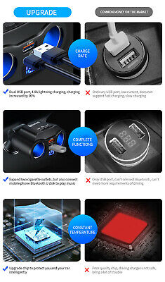 Bluetooth 5.0 Wireless Handsfree Car FM Transmitter MP3 Player Dual USB Charger# - Fresh Stock Dated December 2025