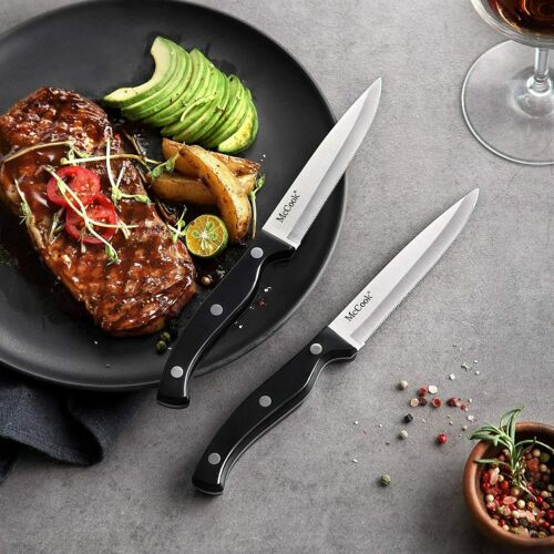 McCook MC55 8PCS Steak Knife Set Full Tang Stainless Steel Steak Knives - Fresh Stock Dated January 2026