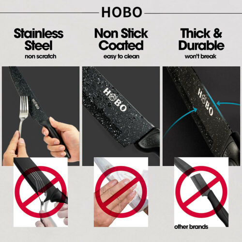 17Pcs Kitchen Knives Set Stainless Steel Chef Knife With Block Non-Slip Handle - Fresh Stock Dated January 2026