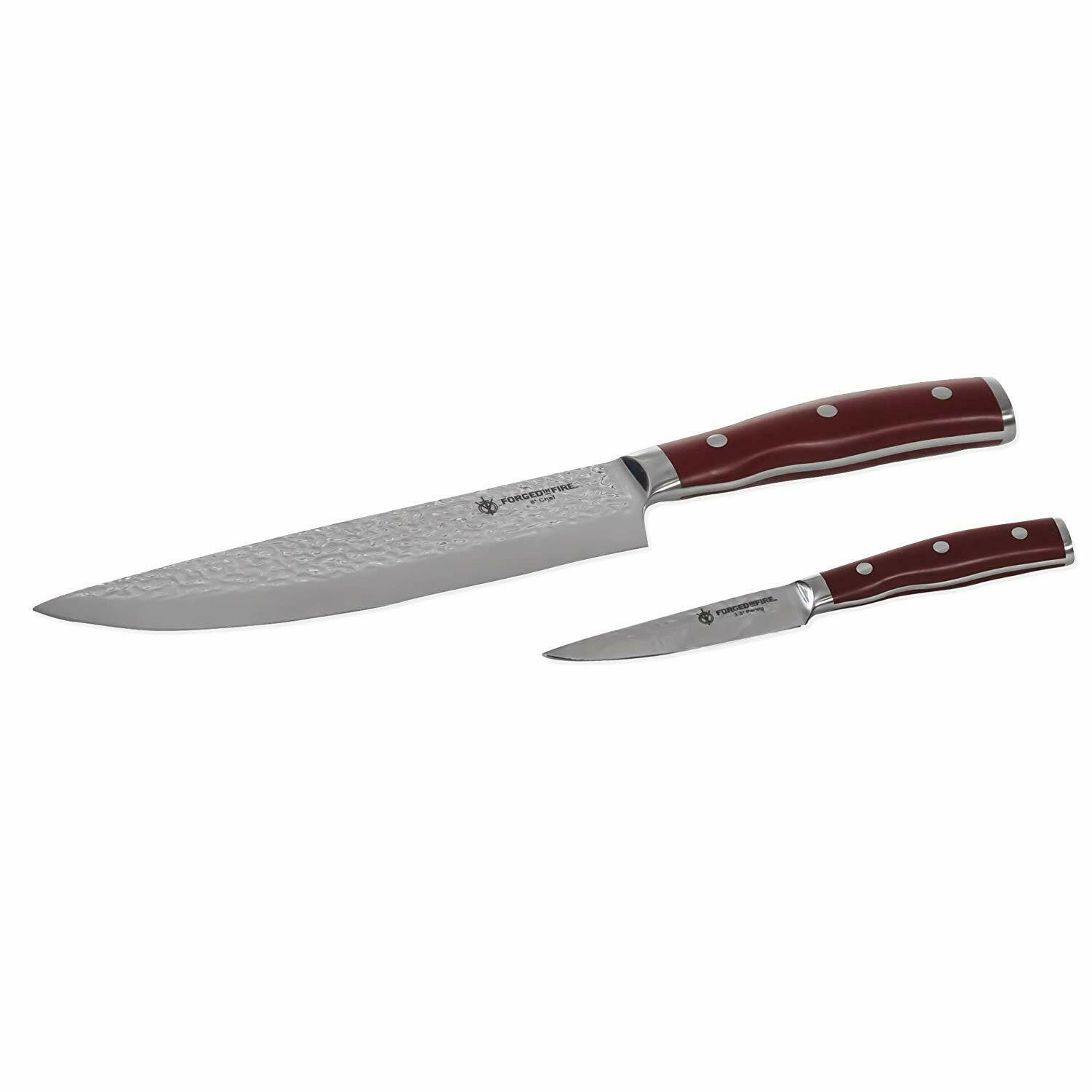 Forged in Fire 2 Piece Chef Knife Set, new - Fresh Stock Dated January 2026