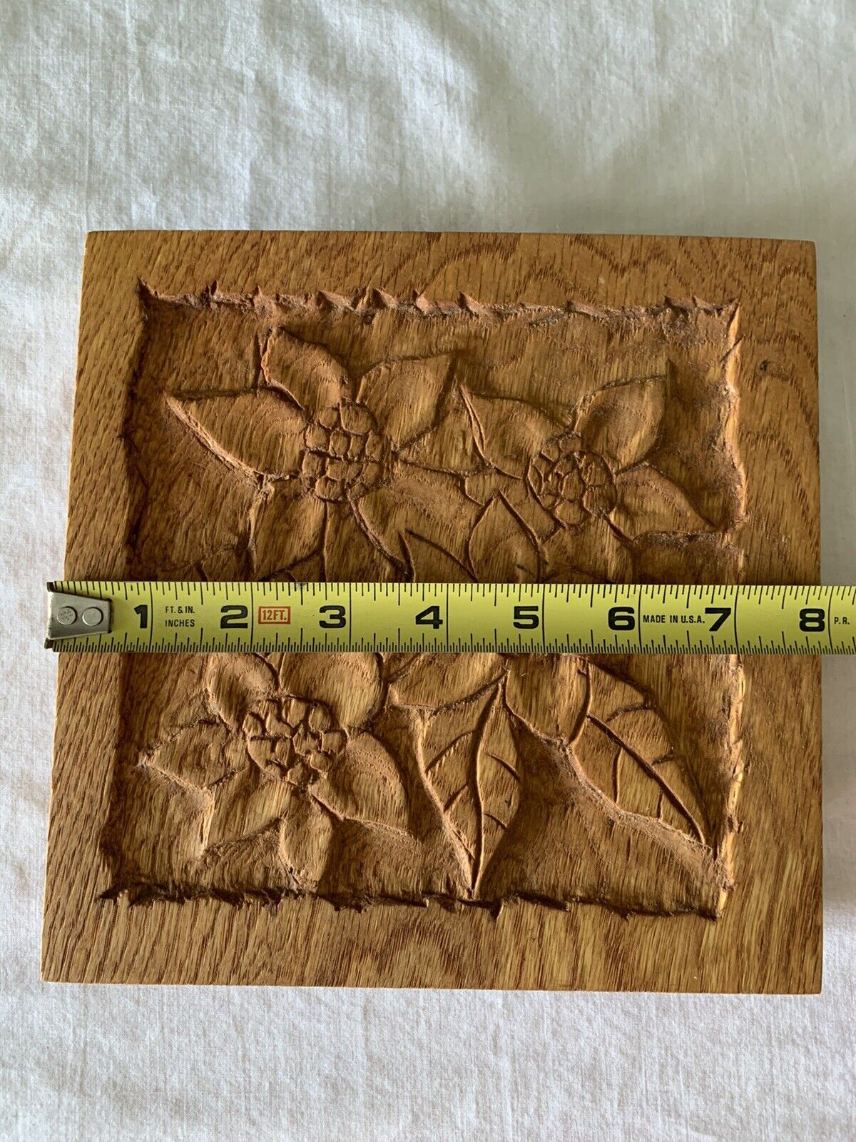 Carved Wood Trivet Oak Hot Plate Signed Stand 8”x8” 2007 - Fresh Stock Dated February 2026