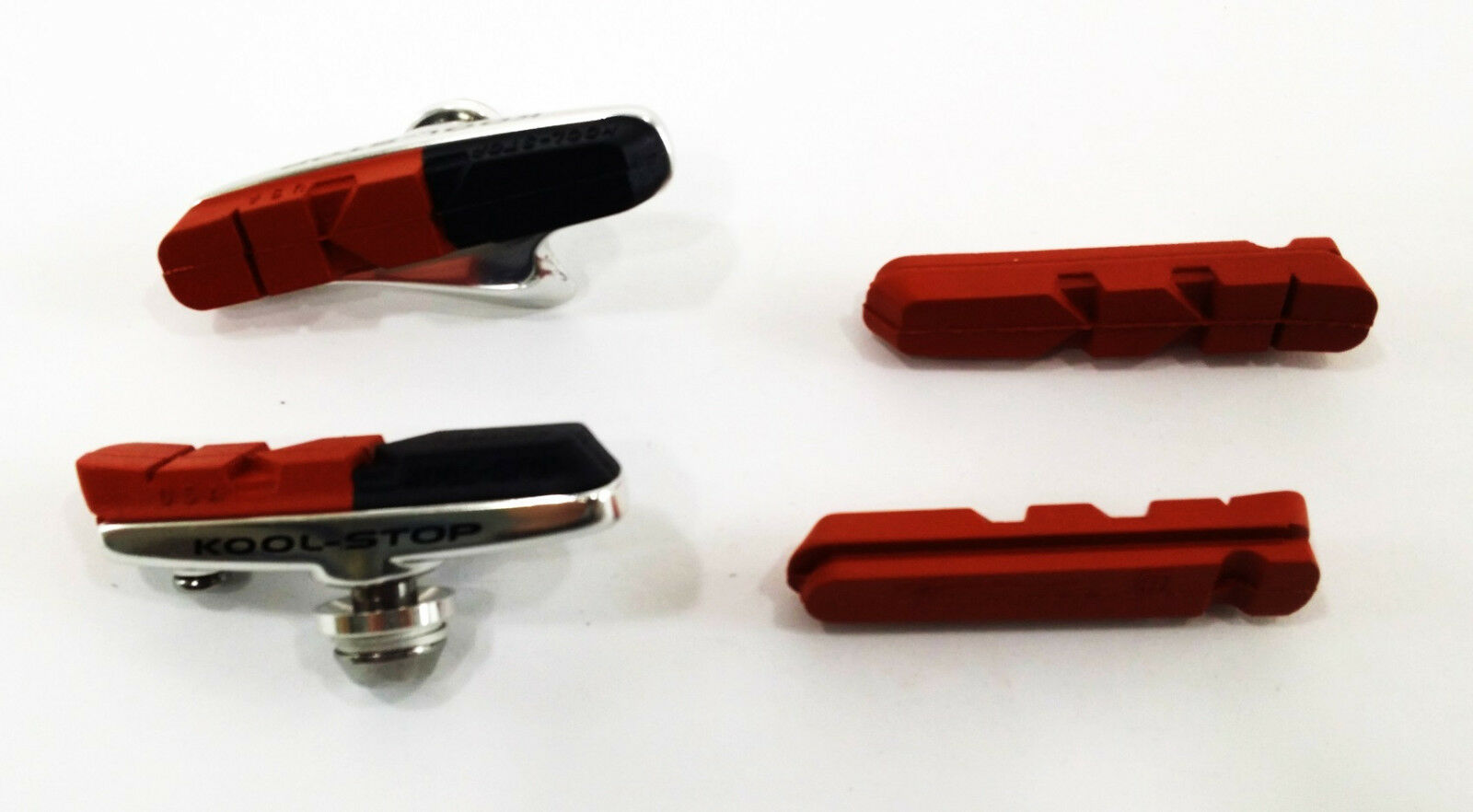 Kool-Stop Shimano Type Brake Pads & Holders, KS-RHD 1pr SALMON & Salmon Black - Fresh Stock Dated December 2025