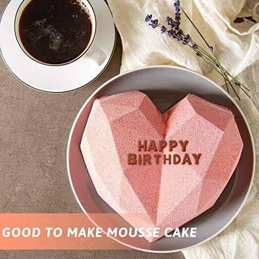 5 Pieces Silicone Chocolate Molds Set, Diamond Heart Mold Ice Cream Pop Mold - Fresh Stock Dated February 2026