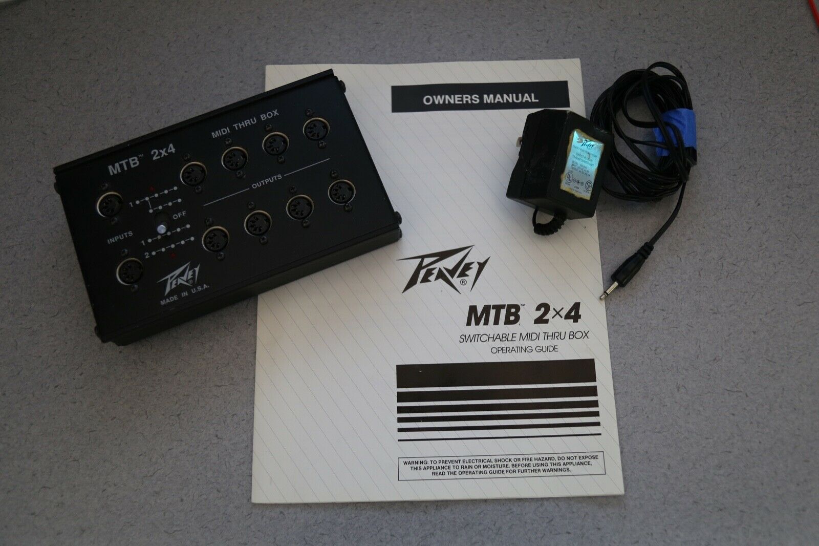 Vintage Peavey MDB 2X4 MIDI Distribution Box with AC Power Supply and manual - Fresh Stock Dated December 2025