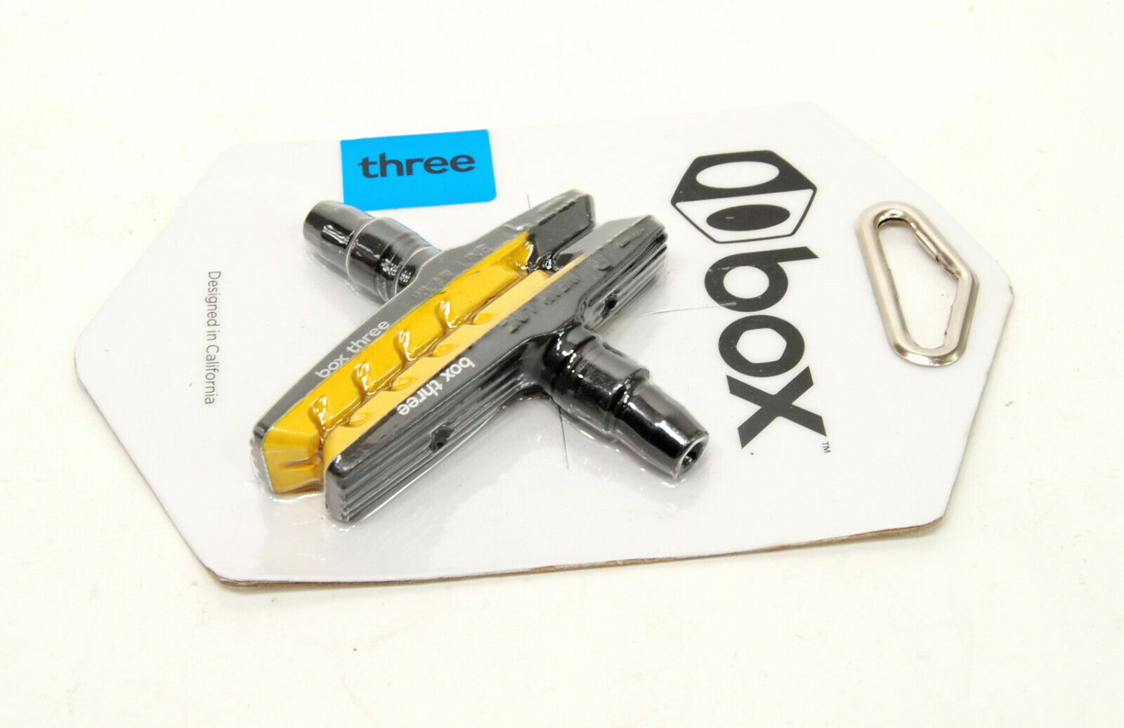 BOX COMPONENTS THREE AIR FLOW BMX Bike V-Brake Pads 70mm Yellow - Fresh Stock Dated December 2025