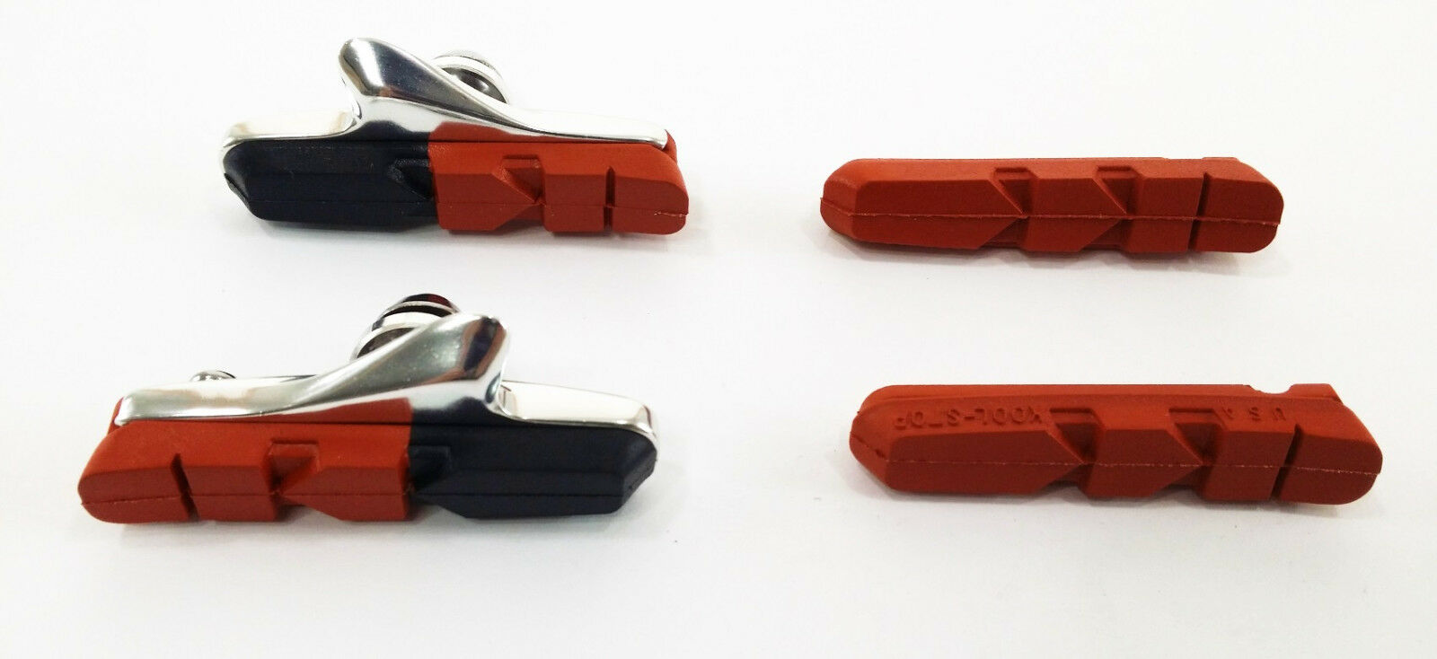 Kool-Stop Shimano Type Brake Pads & Holders, KS-RHD 1pr SALMON & Salmon Black - Fresh Stock Dated December 2025