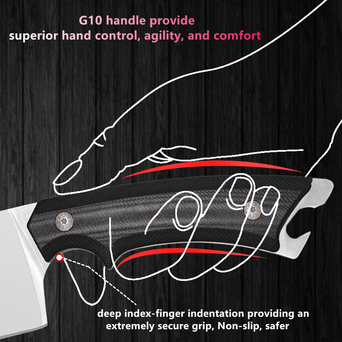 OERLA Forged Utility Knife 8 Inch Kitchen Knife G10 Handle and Bottler Opener - Fresh Stock Dated February 2026