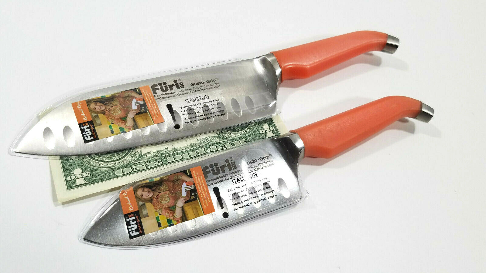 Rachael Ray Furi Gusto Grip Santoku 2 Piece Knife Set Bamboo Case NEW VGC - Fresh Stock Dated January 2026