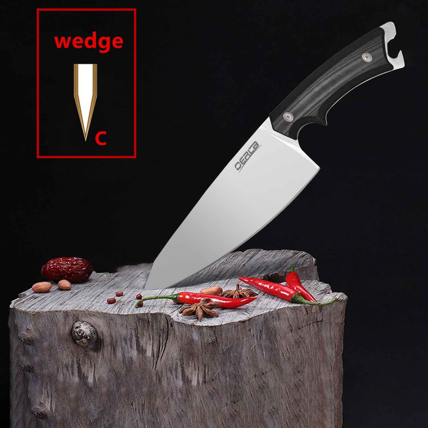 OERLA Forged Utility Knife 8 Inch Kitchen Knife G10 Handle and Bottler Opener - Fresh Stock Dated February 2026