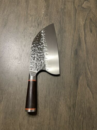 Serbian Handmade Forged Butcher Chef Knife Chopping Cleaver Kitchen Knife - Fresh Stock Dated January 2026