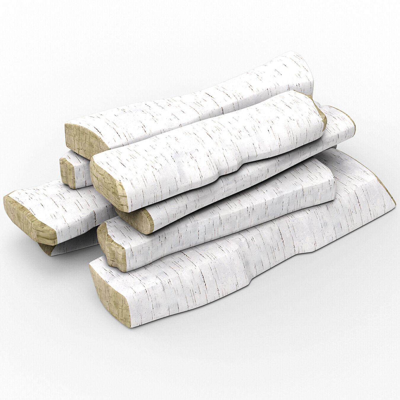 Regal Flame 10 Piece Set Of Birch Ceramic Wood Medium Gas Fireplace Logs - Birch - Fresh Stock Dated January 2026