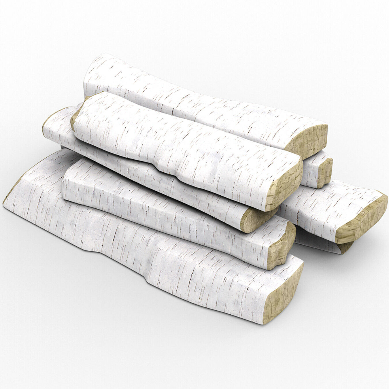 Regal Flame 10 Piece Set Of Birch Ceramic Wood Medium Gas Fireplace Logs - Birch - Fresh Stock Dated January 2026