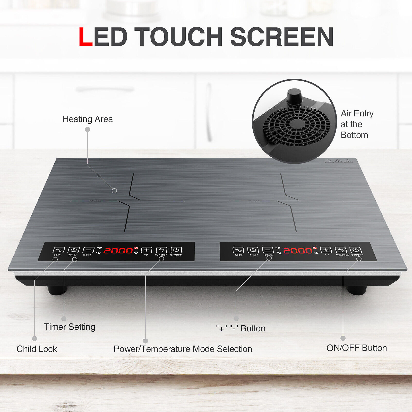 Induction Cooktop 24 Inch Stove 120V Electric Cooktop 2400W 9Power Touch Control - Fresh Stock Dated February 2026