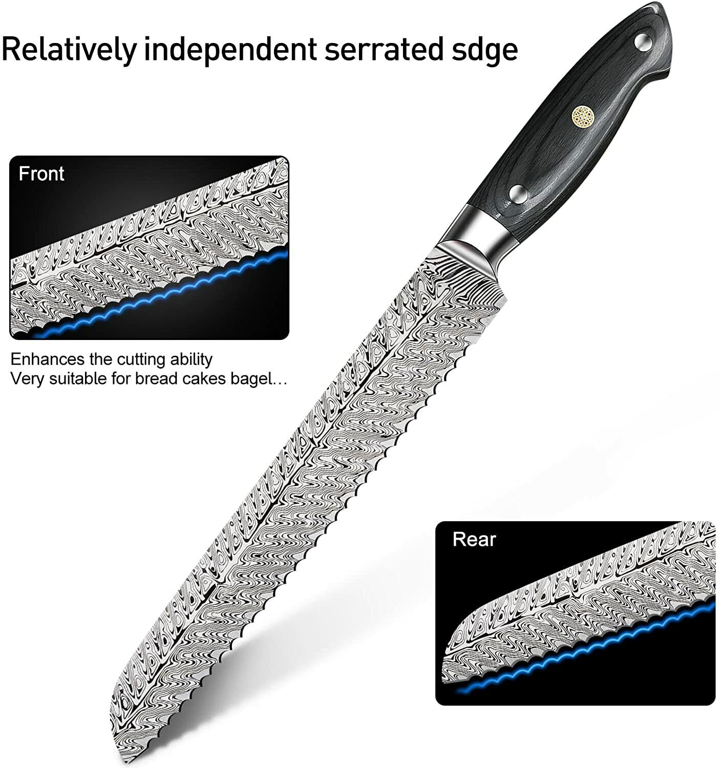 15Pcs Premium Kitchen Knife Block Set Germany Carbon Stainless Steel Chef Knives - Fresh Stock Dated February 2026