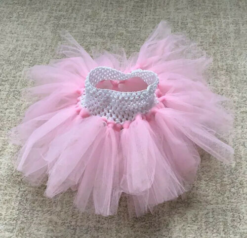 Pink Ballet Tutu Tulle Dance Skirt, White Crochet Waistband - Fresh Stock Dated December 2025