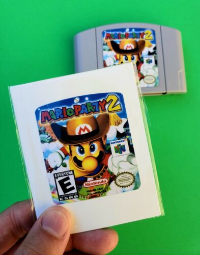 N64 Mario Party 2 64 Replacement Label, Sticker Pre-cut. Nintendo 64 - Fresh Stock Dated February 2026
