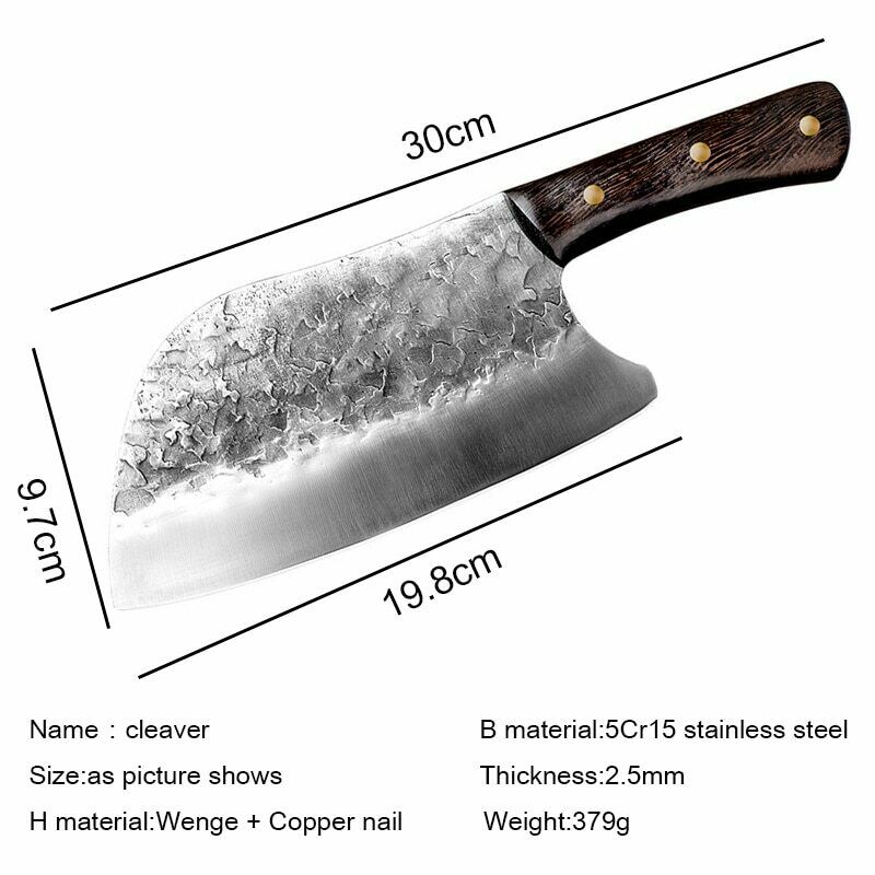 Butcher Cleaver Forged Steel Knife Serbian Chef Knife Kitchen Chopping Knife - Fresh Stock Dated January 2026