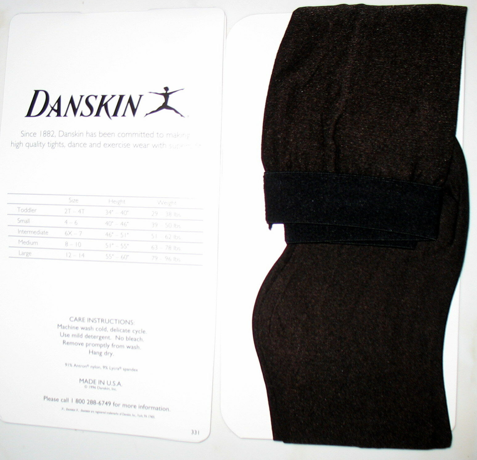 DANSKIN DANCE - NEW - BLACK - FOOTED TIGHTS TODDLER  2T-4T  29-38LBS  34