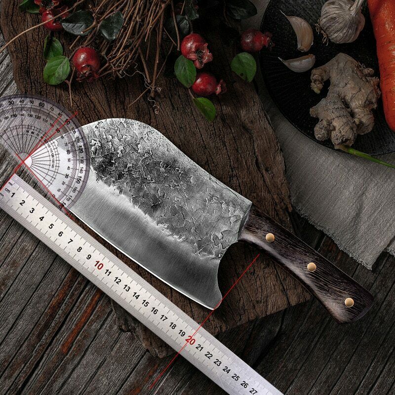 Butcher Cleaver Forged Steel Knife Serbian Chef Knife Kitchen Chopping Knife - Fresh Stock Dated January 2026