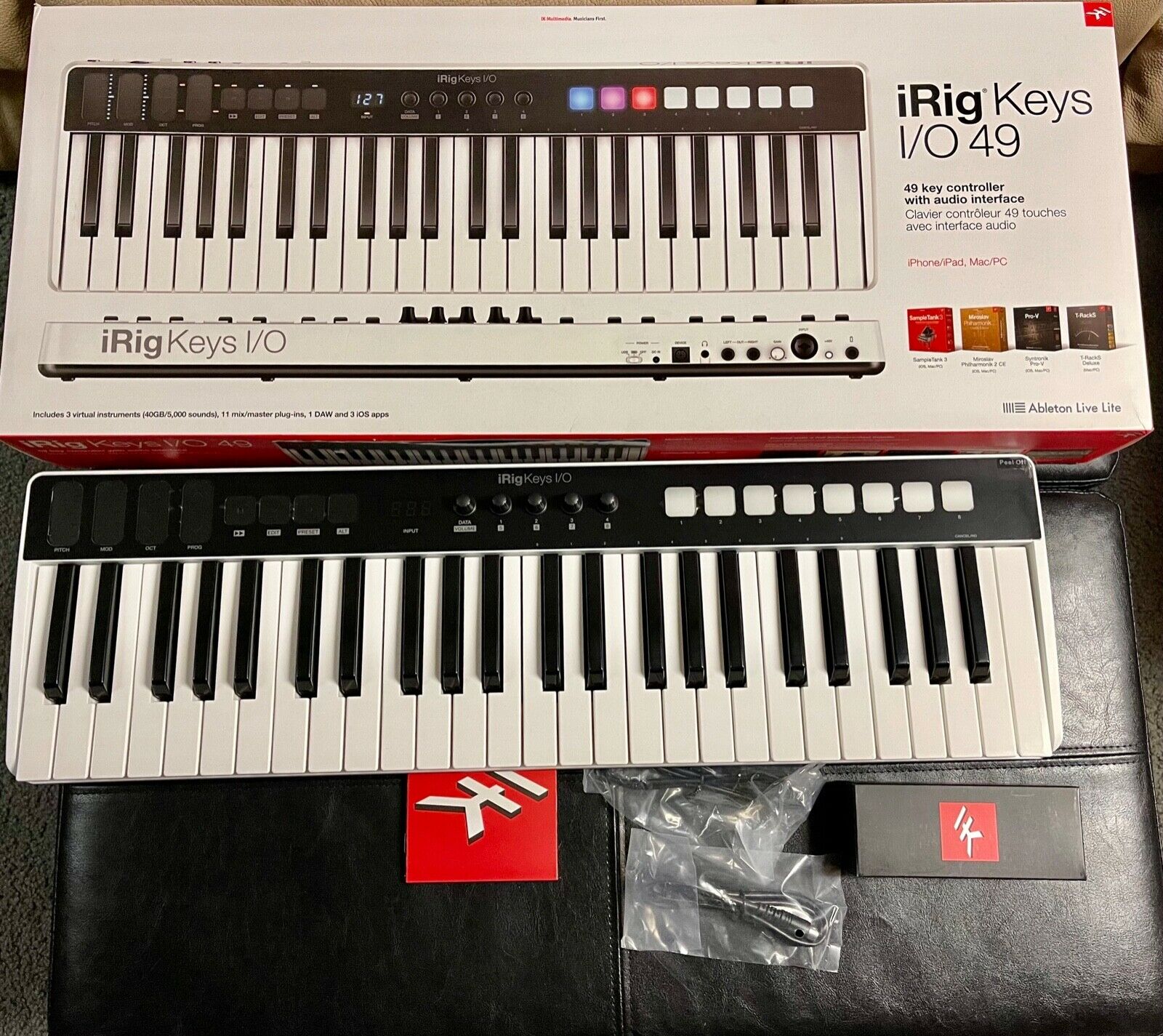 IKMultimedia iRig Keys I/O 49, Keyboard USB for use w/Computer, iPhone or iPad - Fresh Stock Dated December 2025
