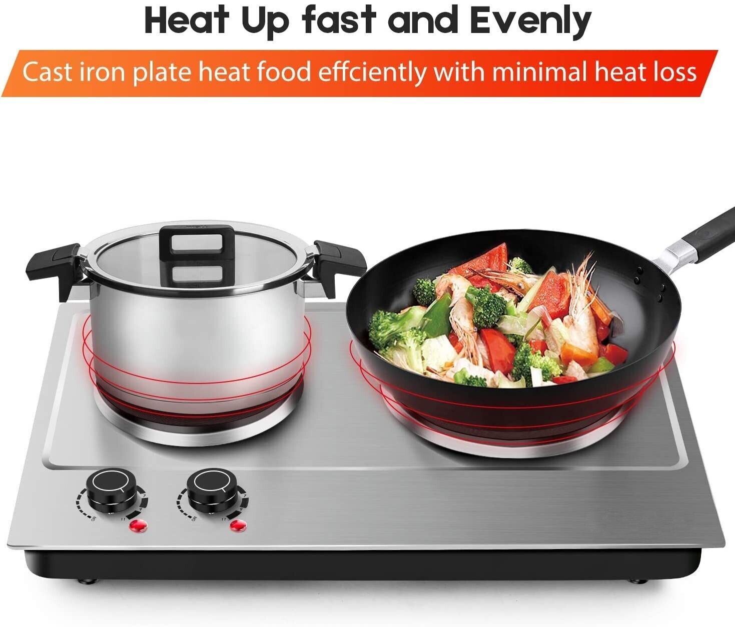 Estufa Electrica 2 Hornillas Portatil Moderna Para Casa Oficina Negocio Cocina - Fresh Stock Dated February 2026