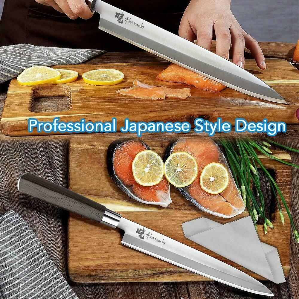 Japanese Sashimi Sushi Yanagiba Knife 9.5 inch Chef Wood Handle Fish Filleting - Fresh Stock Dated January 2026