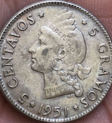 DOMINICAN REPUBLIC 1951 5 CENTAVOS HIGH GRADE VERY NICE CONDITION SEE PHOTOS LM - Fresh Stock Dated December 2025
