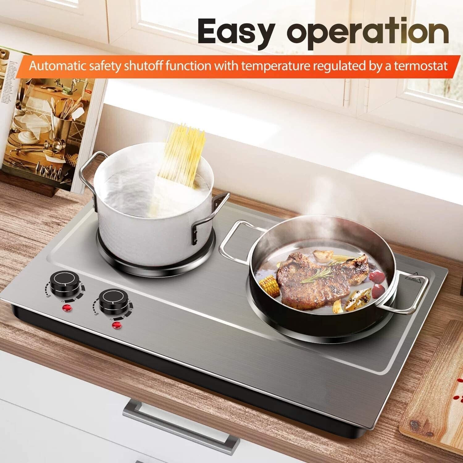 Estufa Electrica 2 Hornillas Portatil Moderna Para Casa Oficina Negocio Cocina - Fresh Stock Dated February 2026