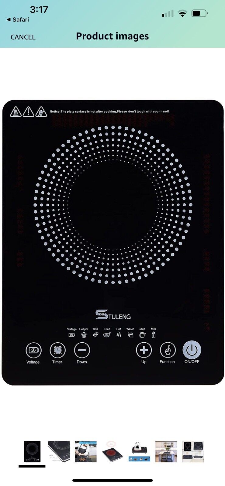 STULENG Electric Stove Portable 1300W Infrared Single Burner Sensor Touch Con... - Fresh Stock Dated February 2026