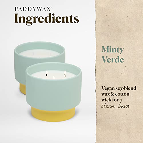 Paddywax Color Block Artisan Hand-Poured Scented Candle, 16-Ounce, Pink/Coral - Sparkling Grapefruit