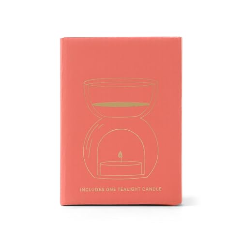 Amber Glass Oil Burner Packaged in Terracotta Folding Box w/FOIL