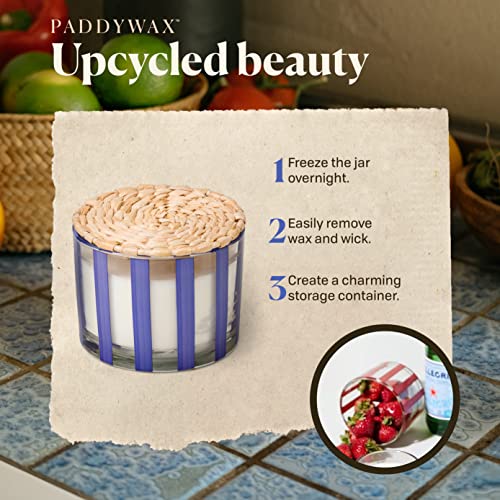 Paddywax Candles Al Fresco Collection Naturally Scented Candle in Reusable Glass Tumbler, 12 Ounces, Rosemary + Sea Salt