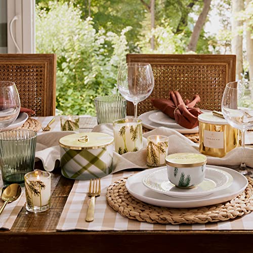 Thymes Scented Candles for Women & Men - Tin with Gold Lid - Luxury Home Fragrance - Home Decor - Holiday Candles - Notes of Crisp Siberian Fir Needles, Cedarwood, & Sandalwood (Frasier Fir, 6.5 oz)