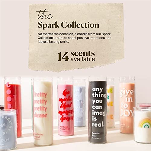 Paddywax Candles Spark Collection, Naturally Scented Candle, 10.6 Ounces, Pomelo Rose