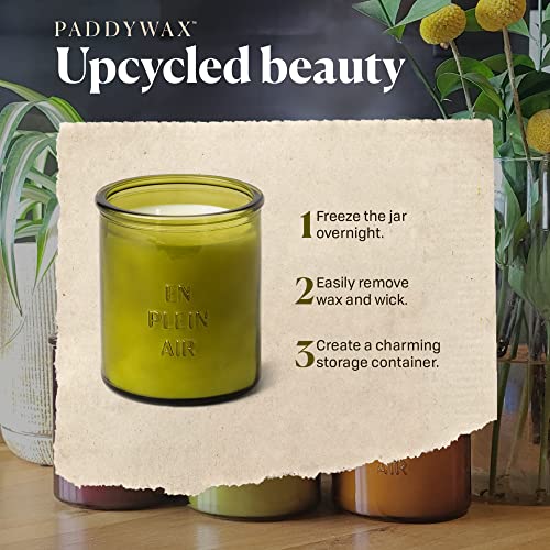 Paddywax Firefly Candle Co. En Plein Air Scented Candles with Soy Wax Blend and Reusable Glass Jar for Home Fragrance and Aromatherapy - 10 Ounce, Sweet Olive Leaf, Green