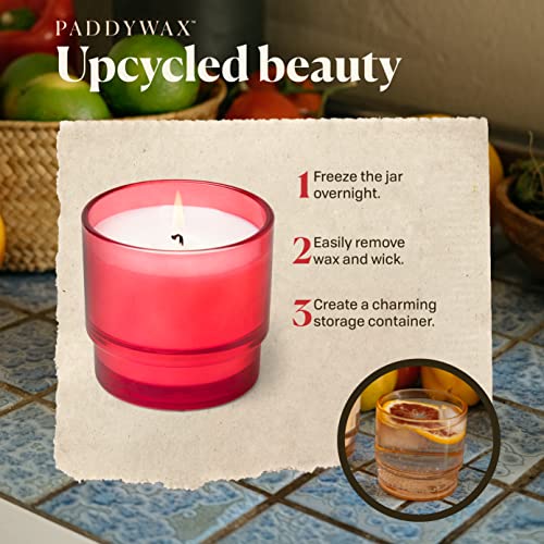 Paddywax Candles Al Fresco Collection, Naturally Scented Candle, 7 Ounces, Red, Rosewood Vanilla