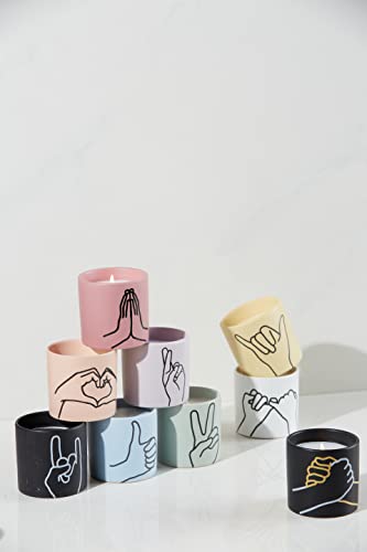 Paddywax Scented Candles in Matte Ceramic Impressions Collection Artisan Candle, 5.75-Ounce, Thankful for You