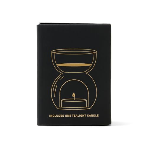 Black Glass Oil Burner Packaged in Black Folding Box w/FOIL (Web)