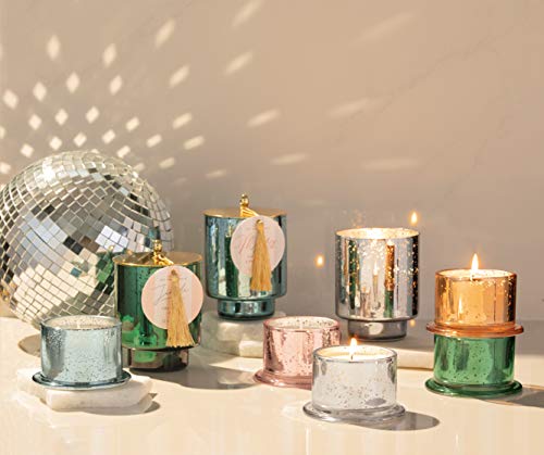 Paddywax Candles Tinsel Collection Scented Candle, 12-Ounce, Ice Blue - Merry (White Birch & Snowflakes)