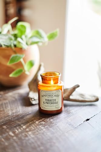 Paddywax Scented Candles Artisan Apothecary Candle, 8-Ounce, Tobacco & Patchouli