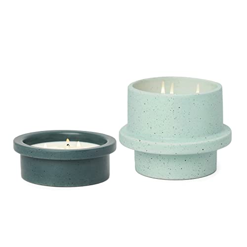 Paddywax Folia Soy Wax Scented Candle, 11.5-Ounce Ceramic-Jar Candle Holder, Salt & Sage