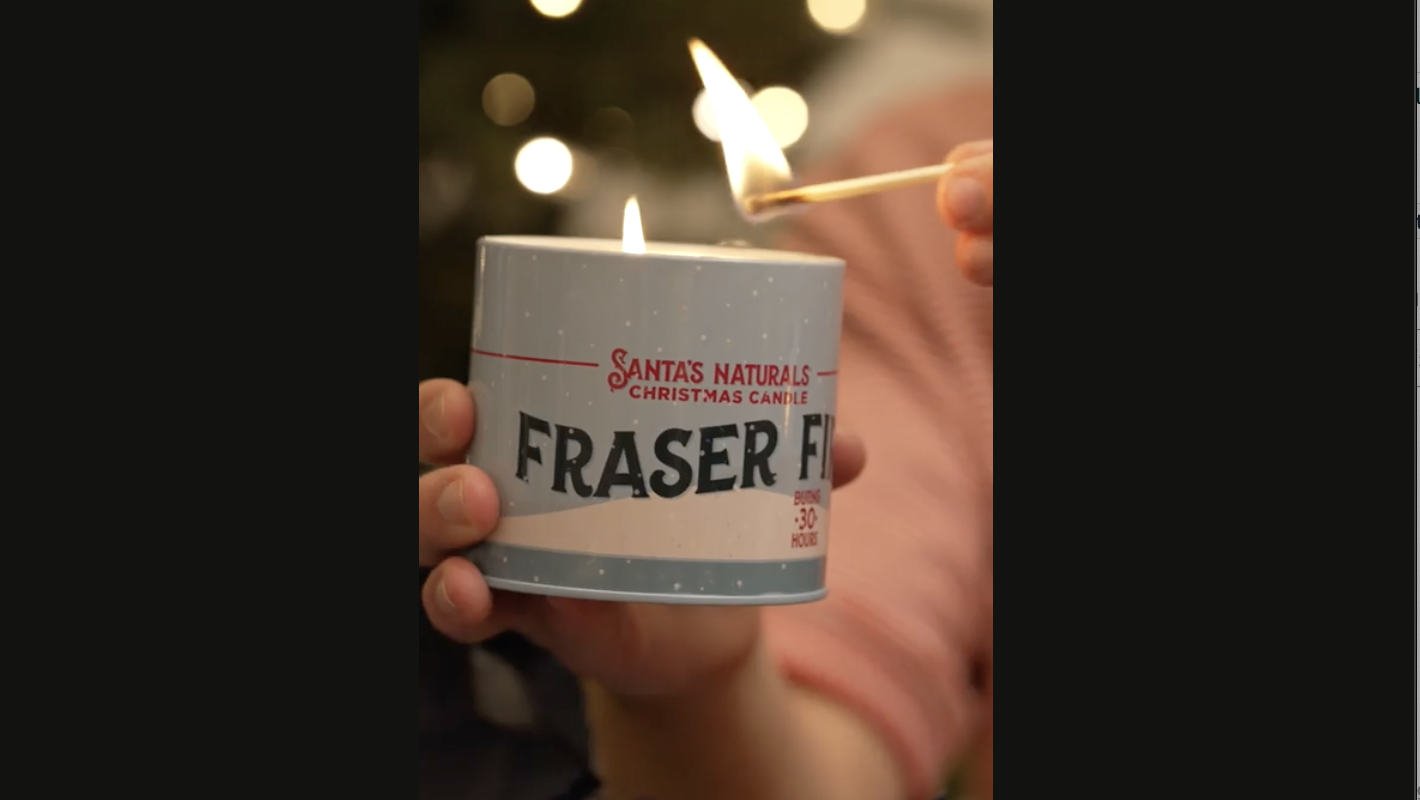 Santa's Naturals Fraser Fir Christmas Candles for Holidays & Gifts, Fresh Cut Tree Scent, Soy & Beeswax Blend, 30+Hour Burn, 9 oz, 2-Pack